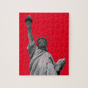 Puzzle Pop Art Red Black White Statue de la Liberté