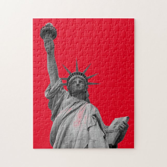 Puzzle Pop Art Red Black White Statue de la Liberté (Vertical)
