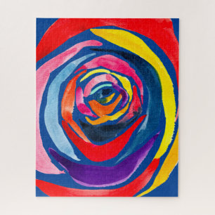 Puzzle pop art rose Abstrait