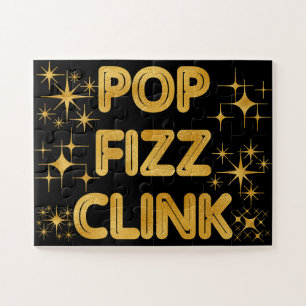 Puzzle Pop Fizz Clink Typographie moderne Réveillon du No