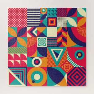 Puzzle Pop formes géométriques abstraites, motif transpar
