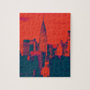 Puzzle Pop Style Rouge Retro Art New York City