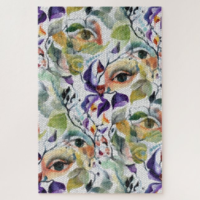 Puzzle Pop Surealism Mosaic Motif Abstrait Contemporain (Vertical)