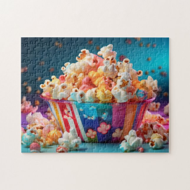 Puzzle Popcorn de carnaval arc-en-ciel (Horizontal)