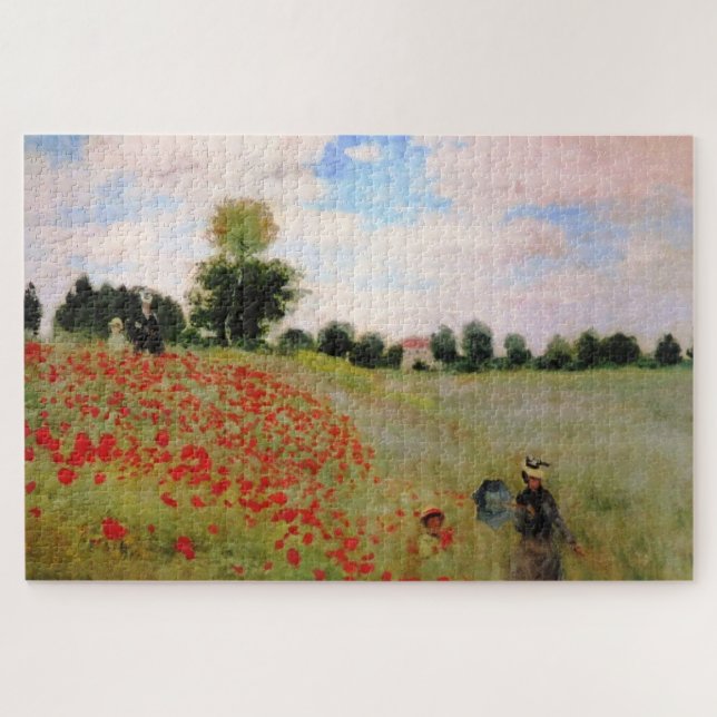 Puzzle Poppies rouges par Monet - Poppy Field Parasol Fem (Horizontal)