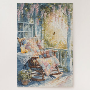 Puzzle Porche Coquet avec Charme de Courte-Pointe et Limo