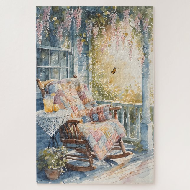 Puzzle Porche Coquet avec Charme de Courte-Pointe et Limo (Vertical)