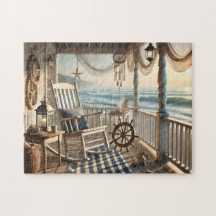 Puzzle Porche de Cottage au Bord de la Mer Vue sur l'Océa