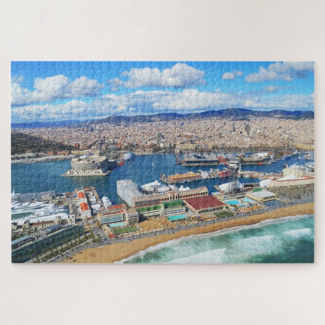 Puzzle Port et ville de Barcelone (Horizontal)