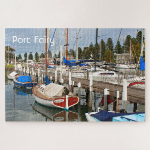 Puzzle Port Fairy : yachts dans la marina, Victoria, Aust