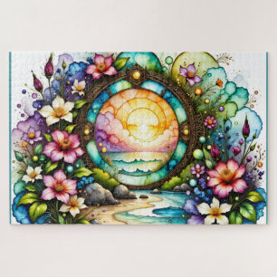 Puzzle Portail océanique Fleur sauvage coloré