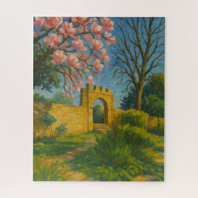 Puzzle Porte Blossom - Peinture Jardin Enchantée (Vertical)