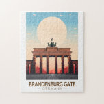 Puzzle Porte de Branbourg Allemagne Travel Art Vintage<br><div class="desc">OEuvre vectorielle de la Porte de Brandebourg. Située majestueusement au coeur de Berlin,  la Porte de Brandebourg est un monument néoclassique emblématique qui a été témoin de l'histoire tumultueuse de la ville et qui est aujourd'hui un puissant symbole d'unité et de paix.</div>