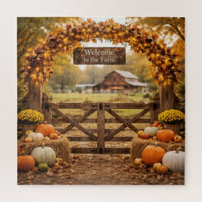 Puzzle Porte de ferme d'automne avec arche (Vertical)