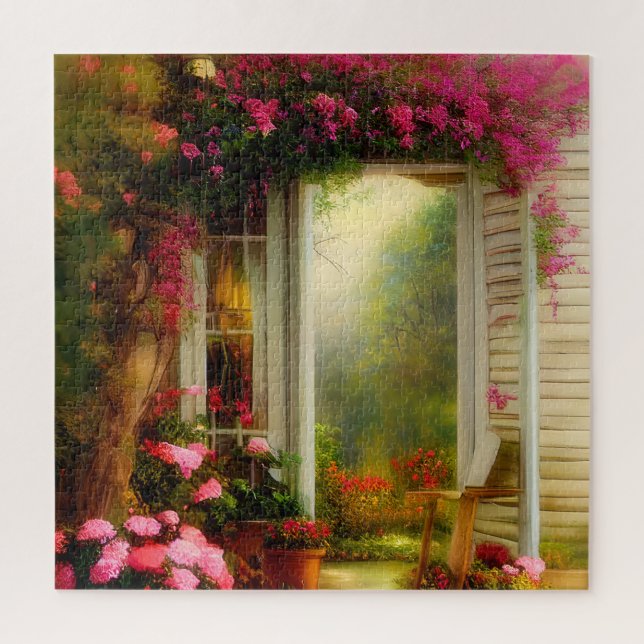 Puzzle Porte du jardin rose (Vertical)