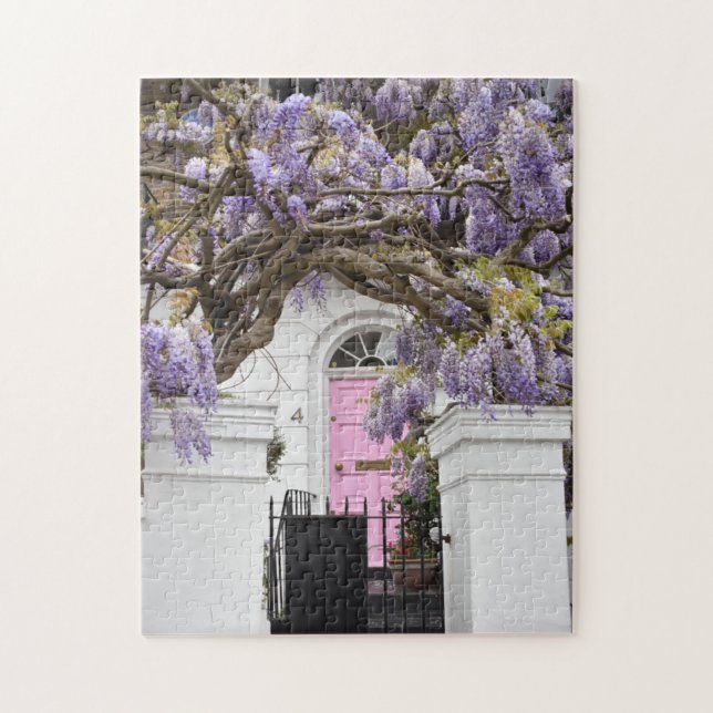 Puzzle Porte rose Fleurs de Wisteria pourpres Londres Roy (Vertical)