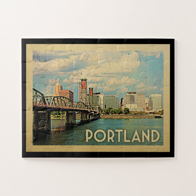 Puzzle Portland Oregon Vintage Travel (Horizontal)