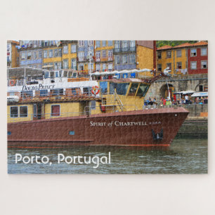 Puzzle Porto, Portugal : Bateaux de croisière sur le Dour