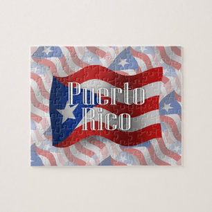 Puzzle Porto Rico ondulant le drapeau
