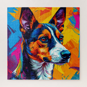 Puzzle Portrait Abstrait de chien Basenji