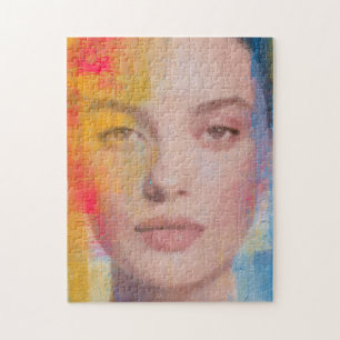 Puzzle Portrait Abstrait Vibrant à l'Impasto