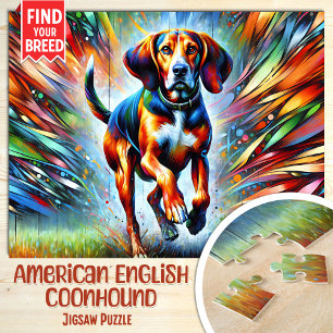 Puzzle Portrait acrylique de chien American English Coonh