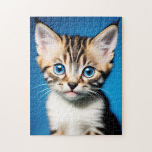 Puzzle Portrait adorable Kitten avec de beaux yeux bleus