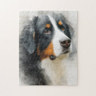 Puzzle Portrait aquarelle berger bernois