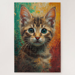 Puzzle Portrait Artistique Kitten - Peinture à l'huile vi