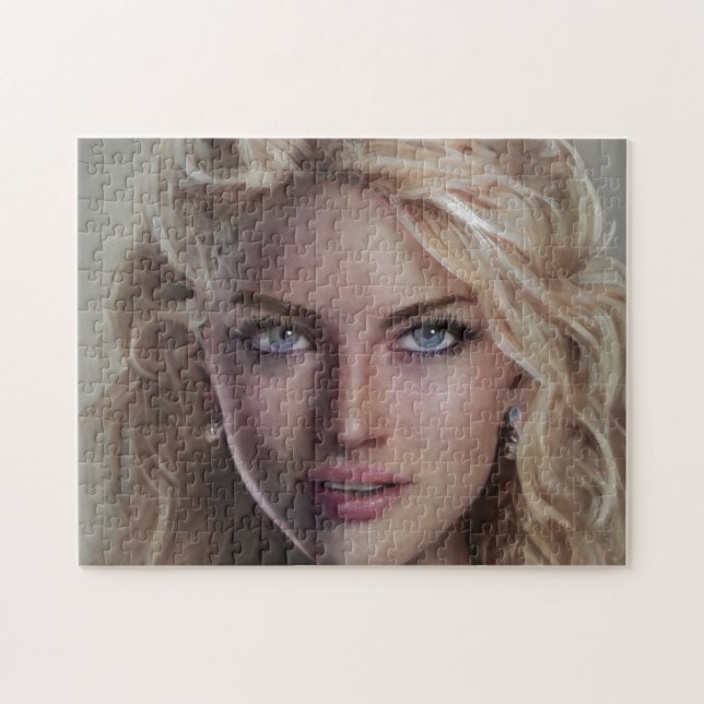 Puzzle Portrait Blonde Sourire jeune femme (Horizontal)