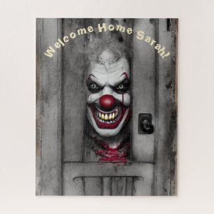 Puzzle Portrait Clown Effrayant Avec Texte Personnalisé T