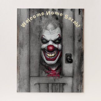 Puzzle Portrait Clown Effrayant Avec Texte Personnalisé T