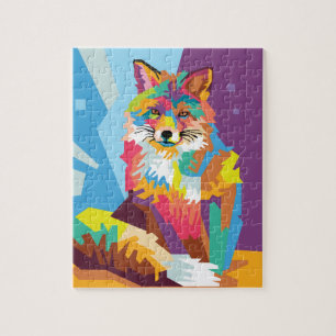 Puzzle Portrait coloré Pop Art Fox