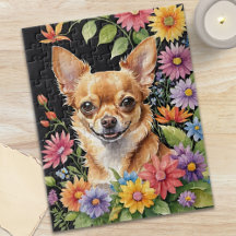 Portrait d'animal aquarelle de chien Chihuahua