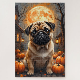 Puzzle Portrait d'art de village hanté de carlin Hallowee