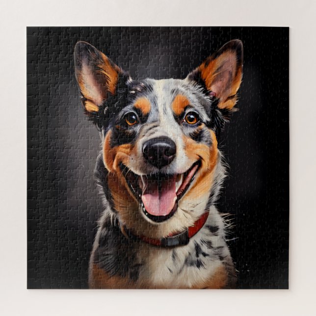 Puzzle Portrait d'art du réalisme de chien de bétail aust (Vertical)