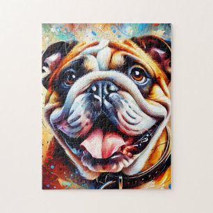 Puzzle Portrait de bouledogue en impression d'art acryliq