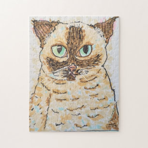 Puzzle Portrait de Chat Fantaisiste Coloré