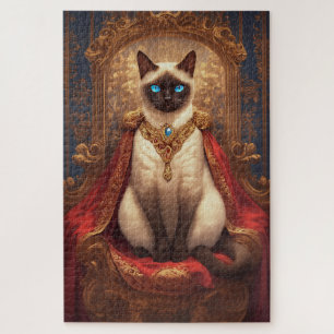 Puzzle Portrait de chat siamois royal majestueux