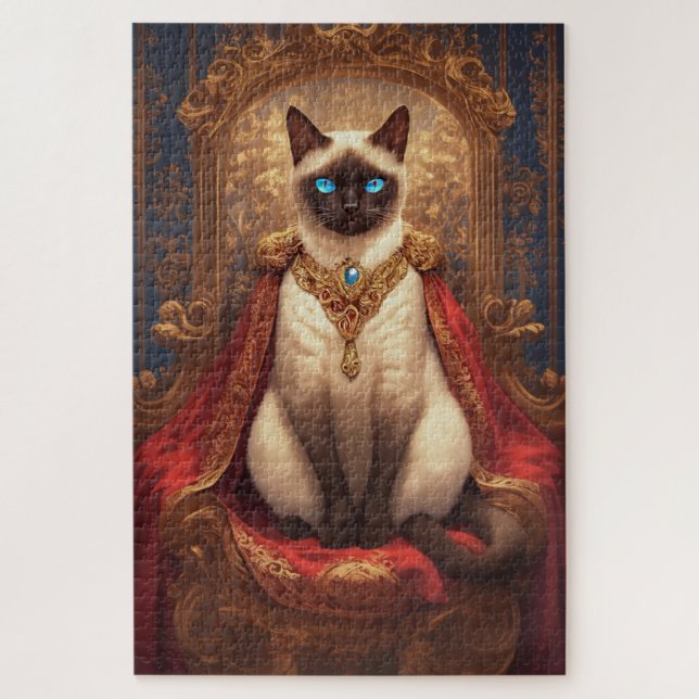 Puzzle Portrait de chat siamois royal majestueux (Vertical)