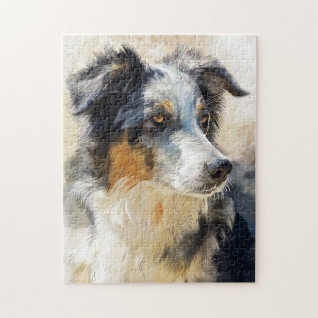 Puzzle portrait de chien berger australien (Vertical)