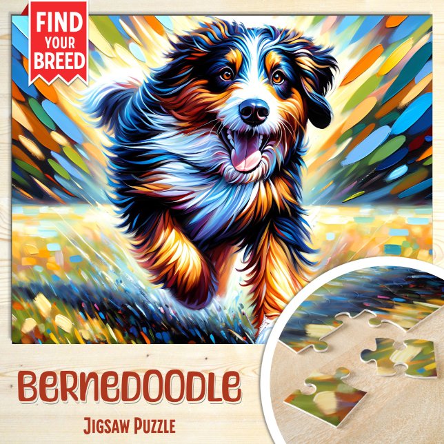 Puzzle Portrait de chien Bernedoodle Impression d'art acr (Créateur téléchargé)