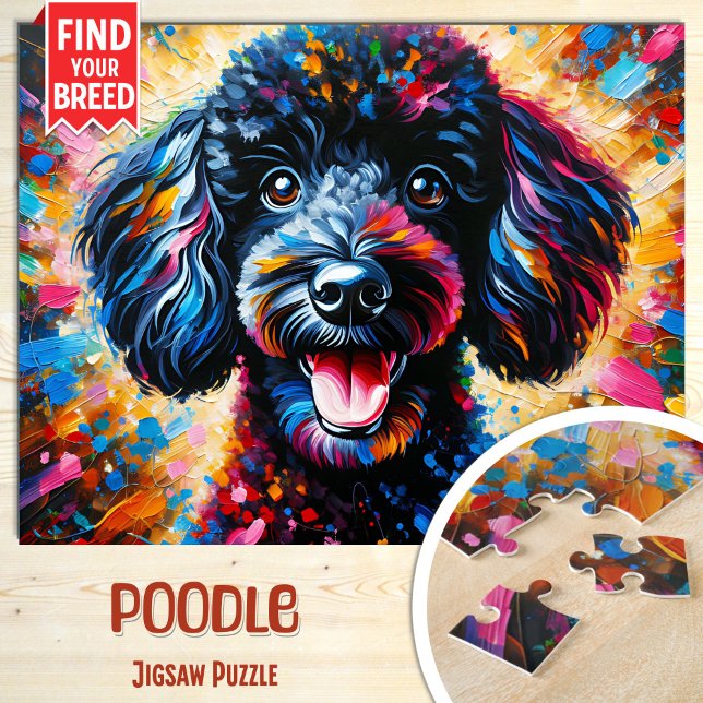 Puzzle Portrait de chien caniche Impression d'art acryliq (Créateur téléchargé)