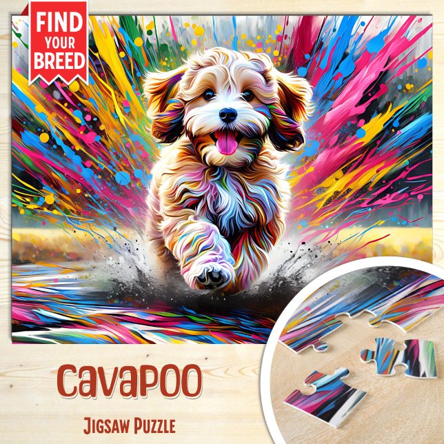 Puzzle Portrait de chien Cavapoo Impression d'art en acry (Créateur téléchargé)
