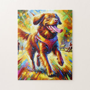 Puzzle Portrait de chien Chesapeake Bay Retriever en art