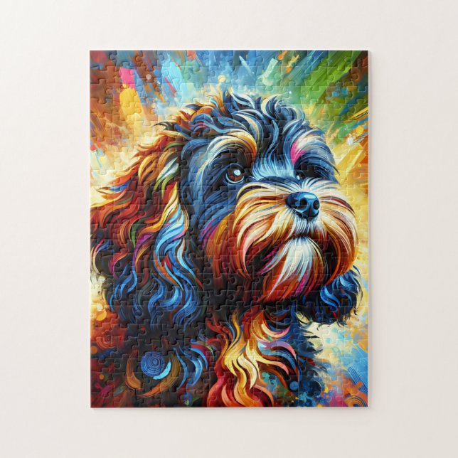 Puzzle Portrait de chien Cockapoo Impression d'art acryli (Vertical)