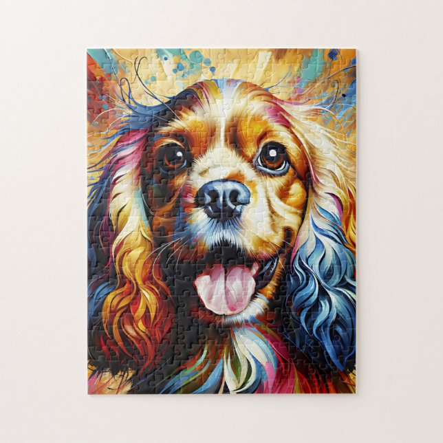 Puzzle Portrait de Chien Cocker Spaniel Impression d'Art  (Vertical)
