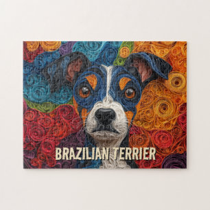 Puzzle Portrait de chien d'art de Queue de papier Terrier