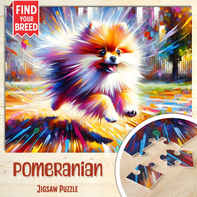 Puzzle Portrait de Chien de Poméranie Acrylique Art Print (Créateur téléchargé)