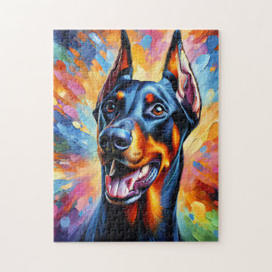 Puzzle Portrait de chien Doberman Pinscher Impression d'a